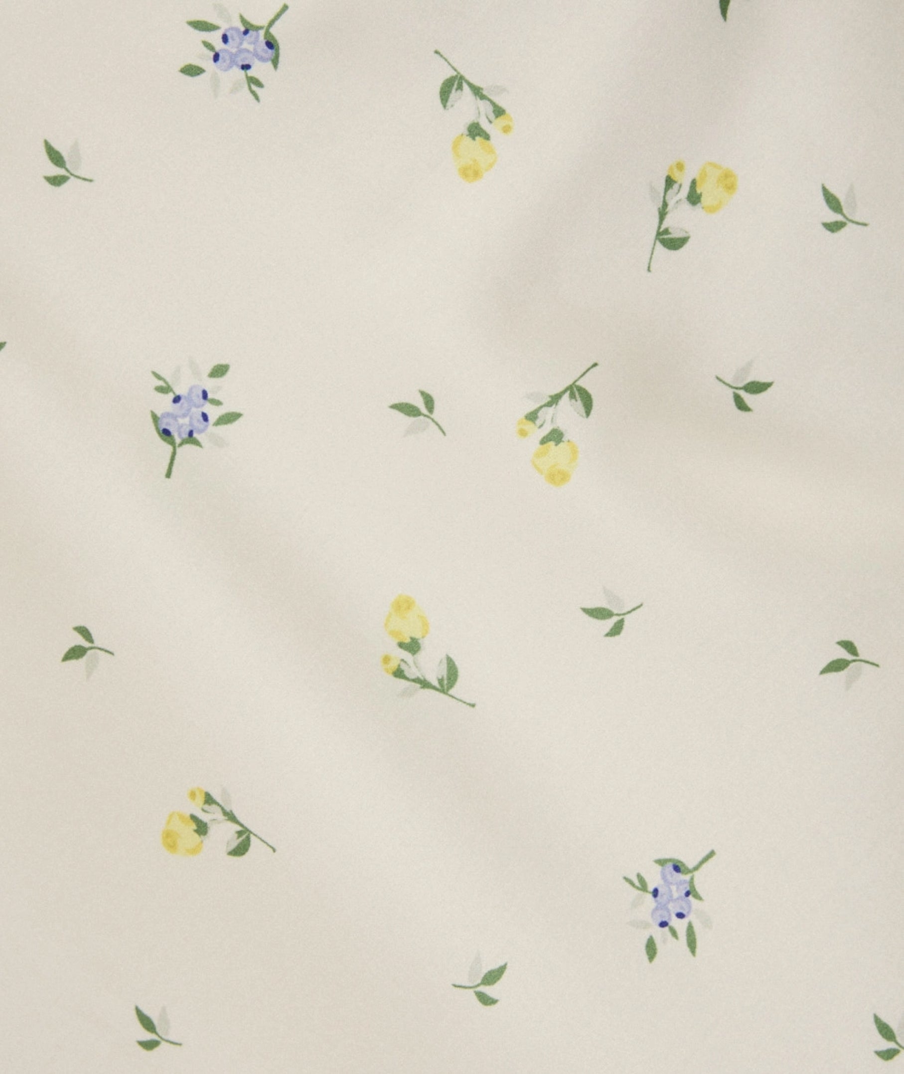 Lemon Blossom ivory ditsy-floral modest slip dress with a lace-trim hem