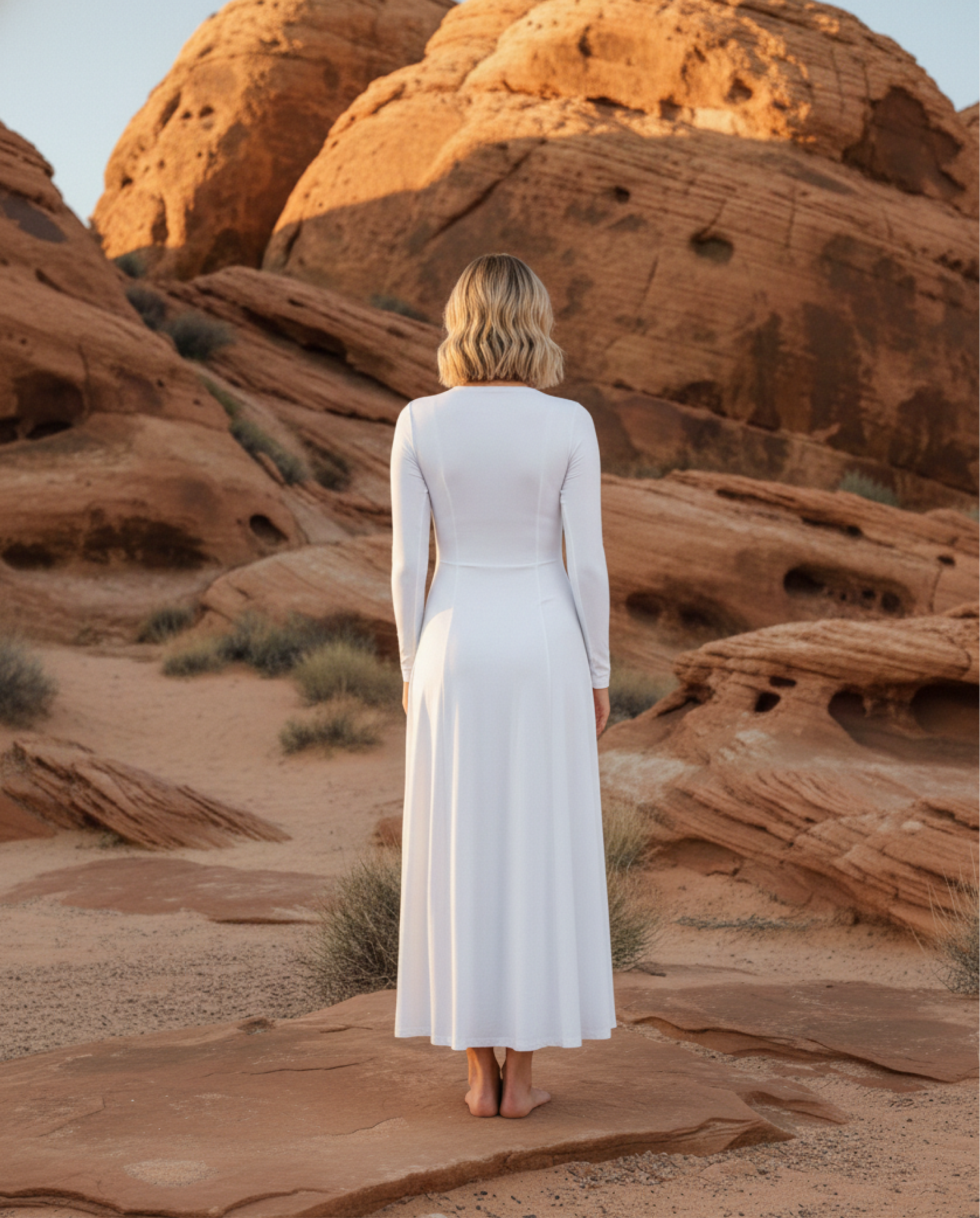 The Concepción LDS temple dress — modern zip-front design