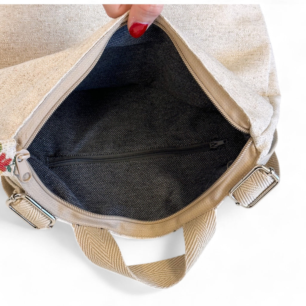 Blume floral-jacquard temple backpack with adjustable straps and zip pocket