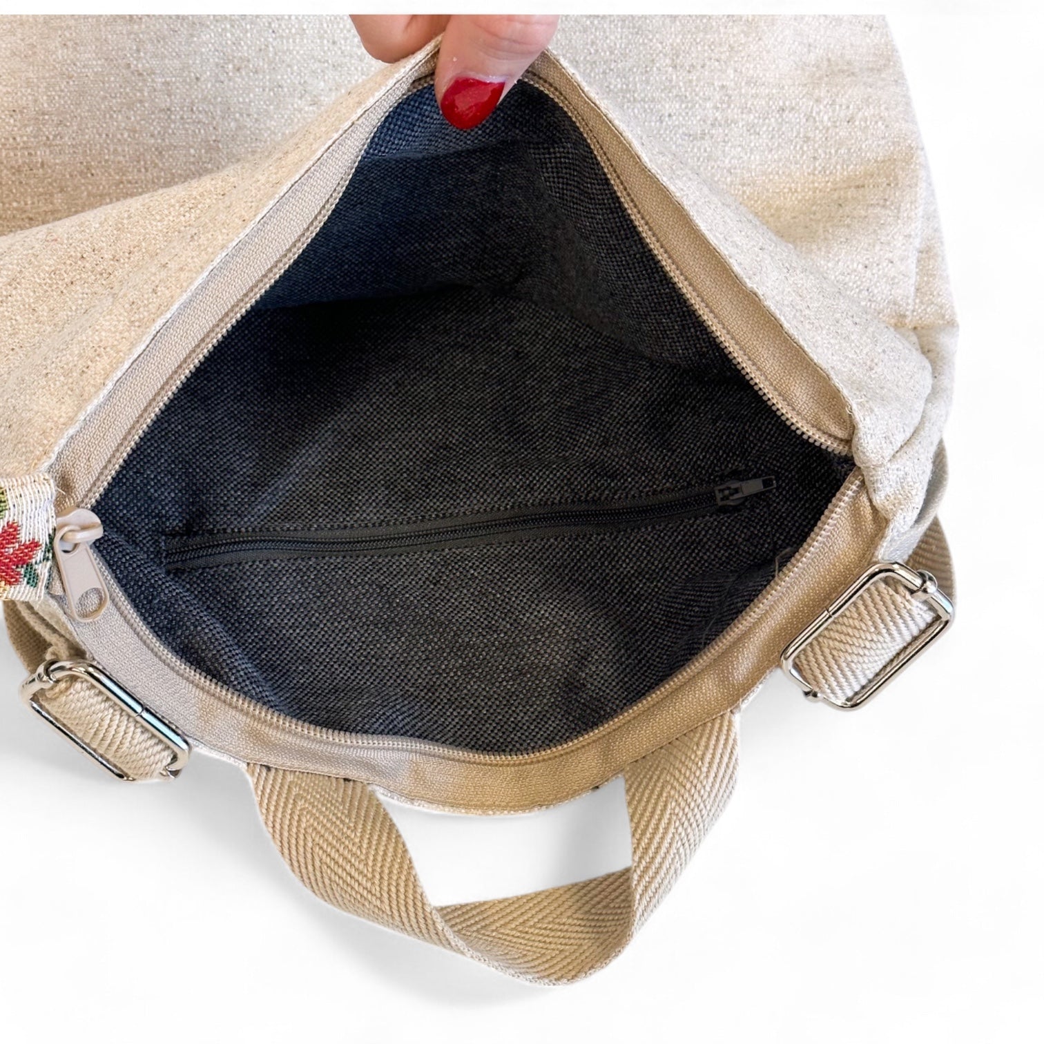 Blume floral-jacquard temple backpack with adjustable straps and zip pocket