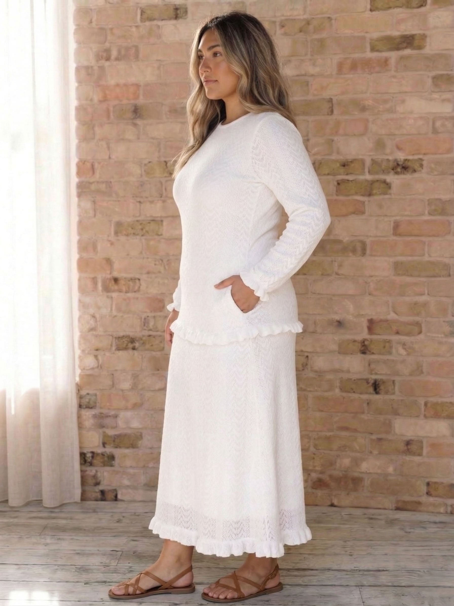 The Winter Quarters LDS temple dress — fitted silhouette