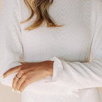 The Winter Quarters LDS temple dress — soft knit texture