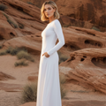 The Concepción — modern zip-front LDS temple dress with pockets