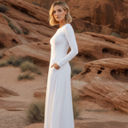The Concepción — modern zip-front LDS temple dress with pockets