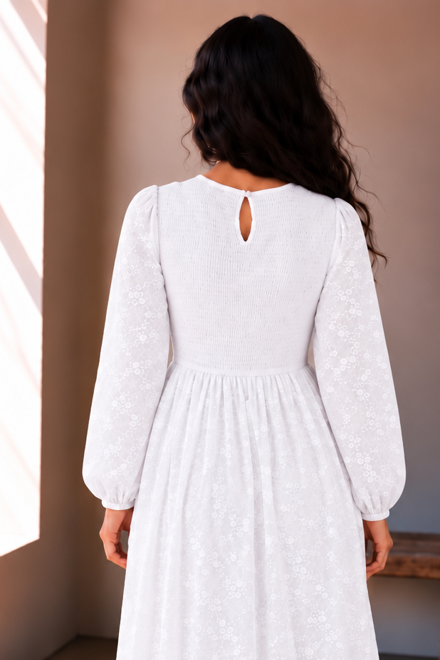 The Adelaide Petite | Floral Lace LDS Temple Dress