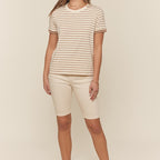 Sand high-rise bermuda shorts with a button fly