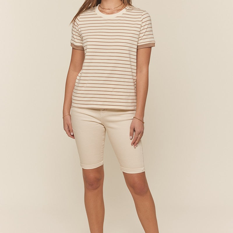 Sand high-rise bermuda shorts with a button fly