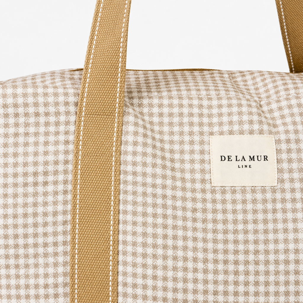 Beige Gingham LDS Temple Bag