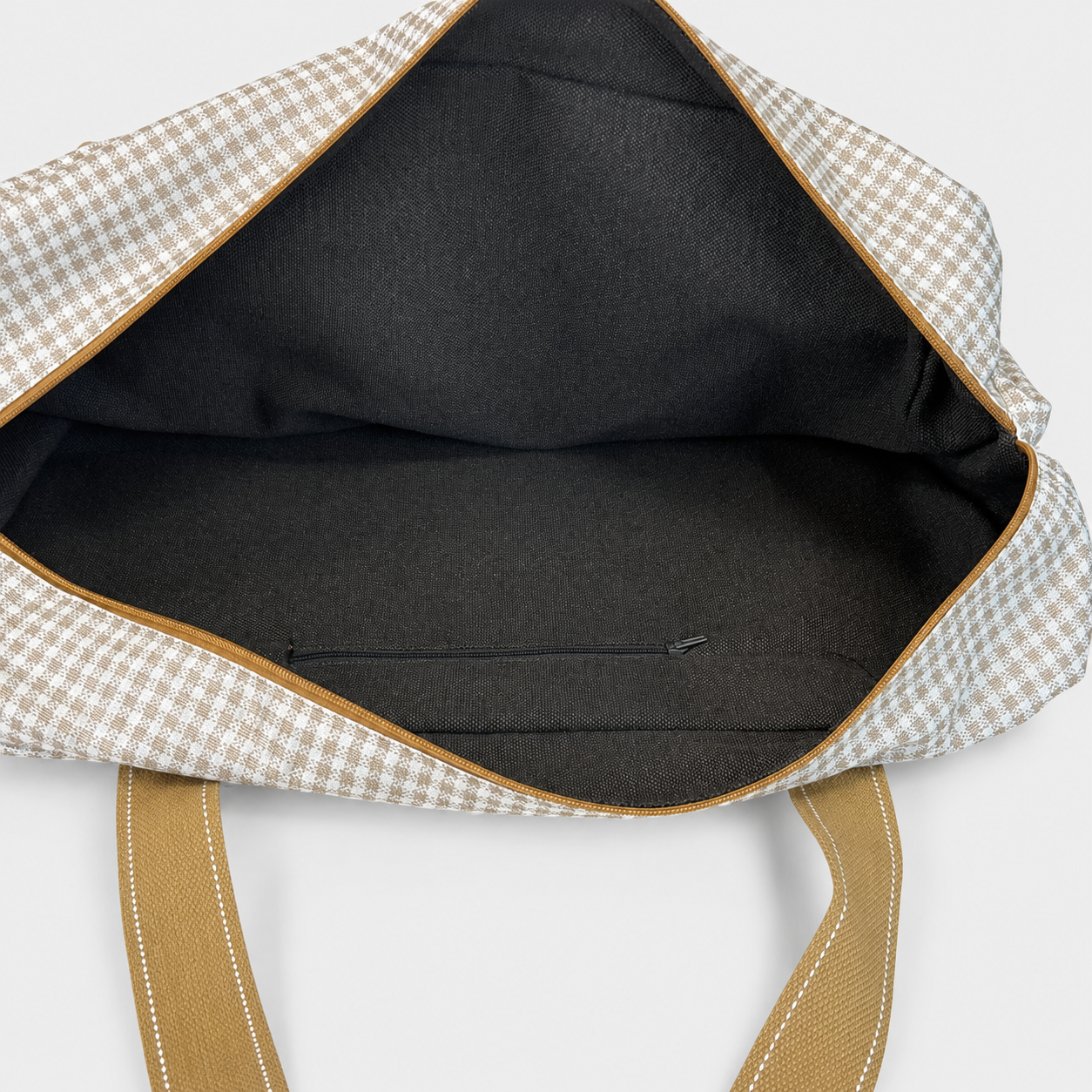 Beige Gingham LDS Temple Bag