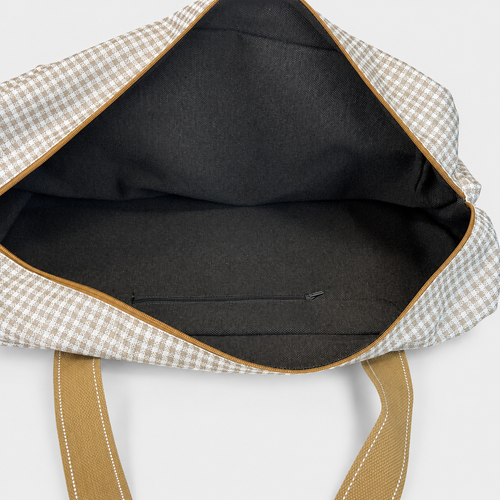 Beige Gingham LDS Temple Bag