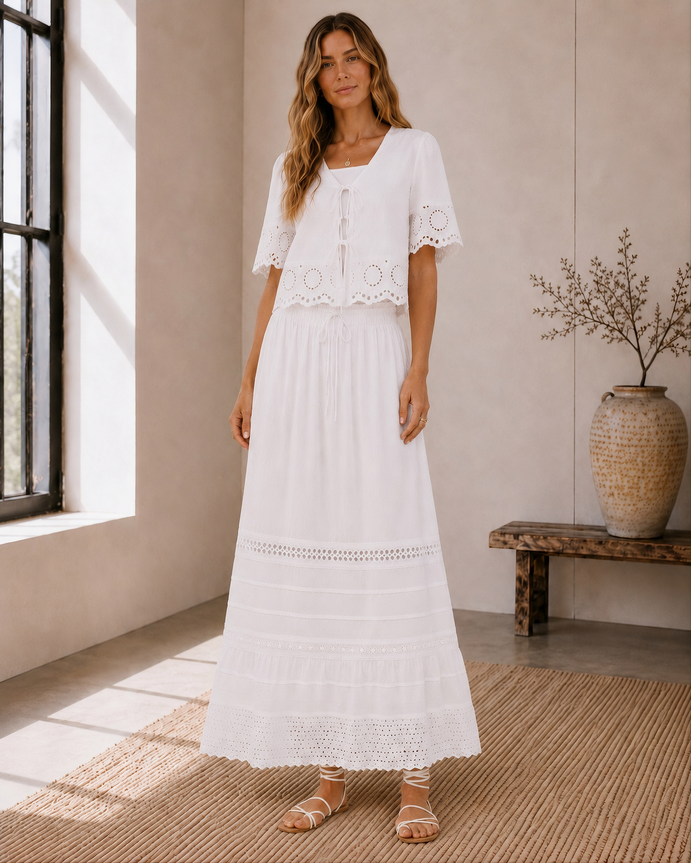 Bountiful Eyelet Modest Skirt for Church