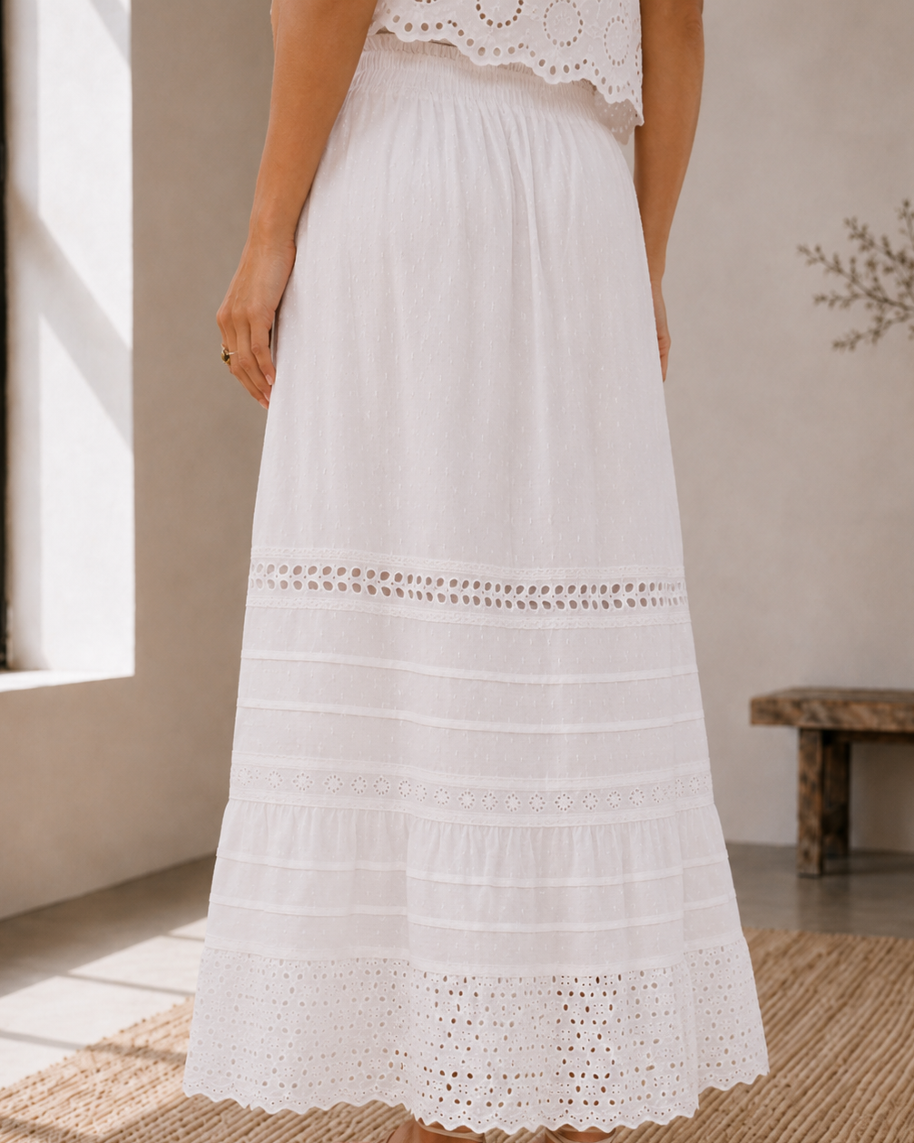 Bountiful Eyelet Modest Skirt for Church