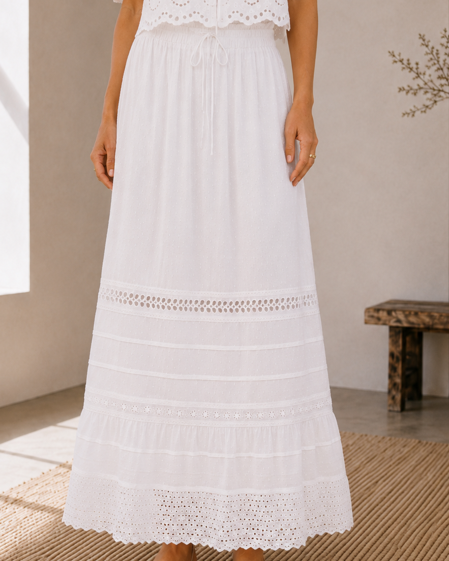 Bountiful Eyelet Modest Skirt for Church
