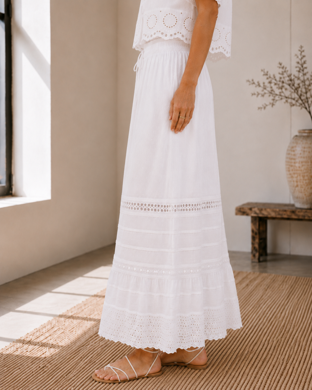 Bountiful Eyelet Modest Skirt for Church