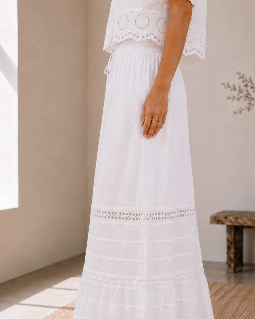 Bountiful Eyelet Modest Skirt for Church