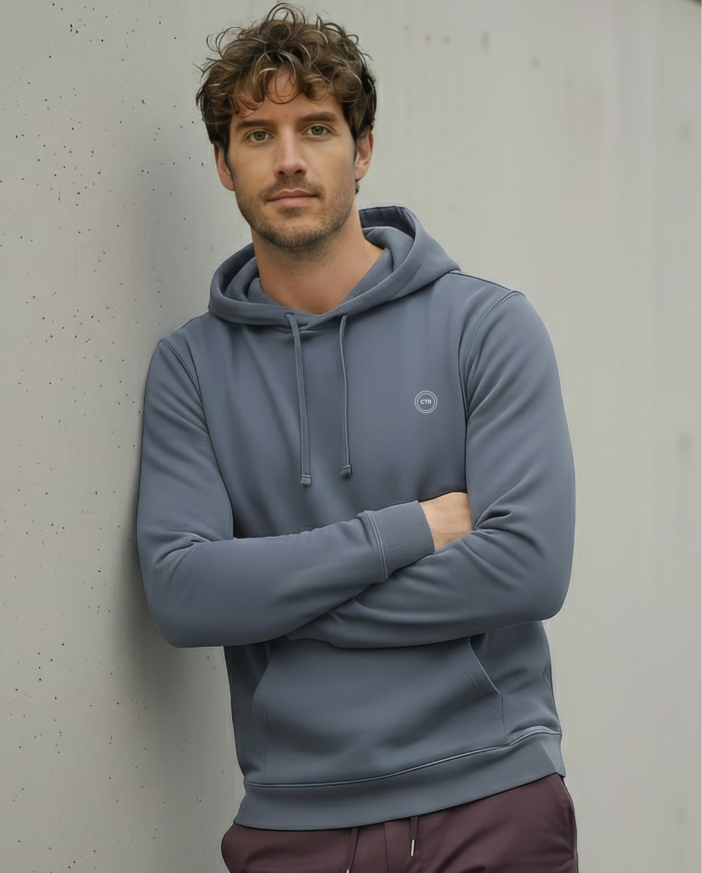 CTR vintage-wash slate Christian hoodie with a small CTR chest emblem