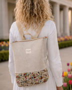 Blume floral-jacquard temple backpack with adjustable straps and zip pocket
