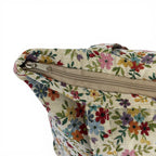 Cottage Garden floral-jacquard zippered tote bag with roomy interior, made in Spain