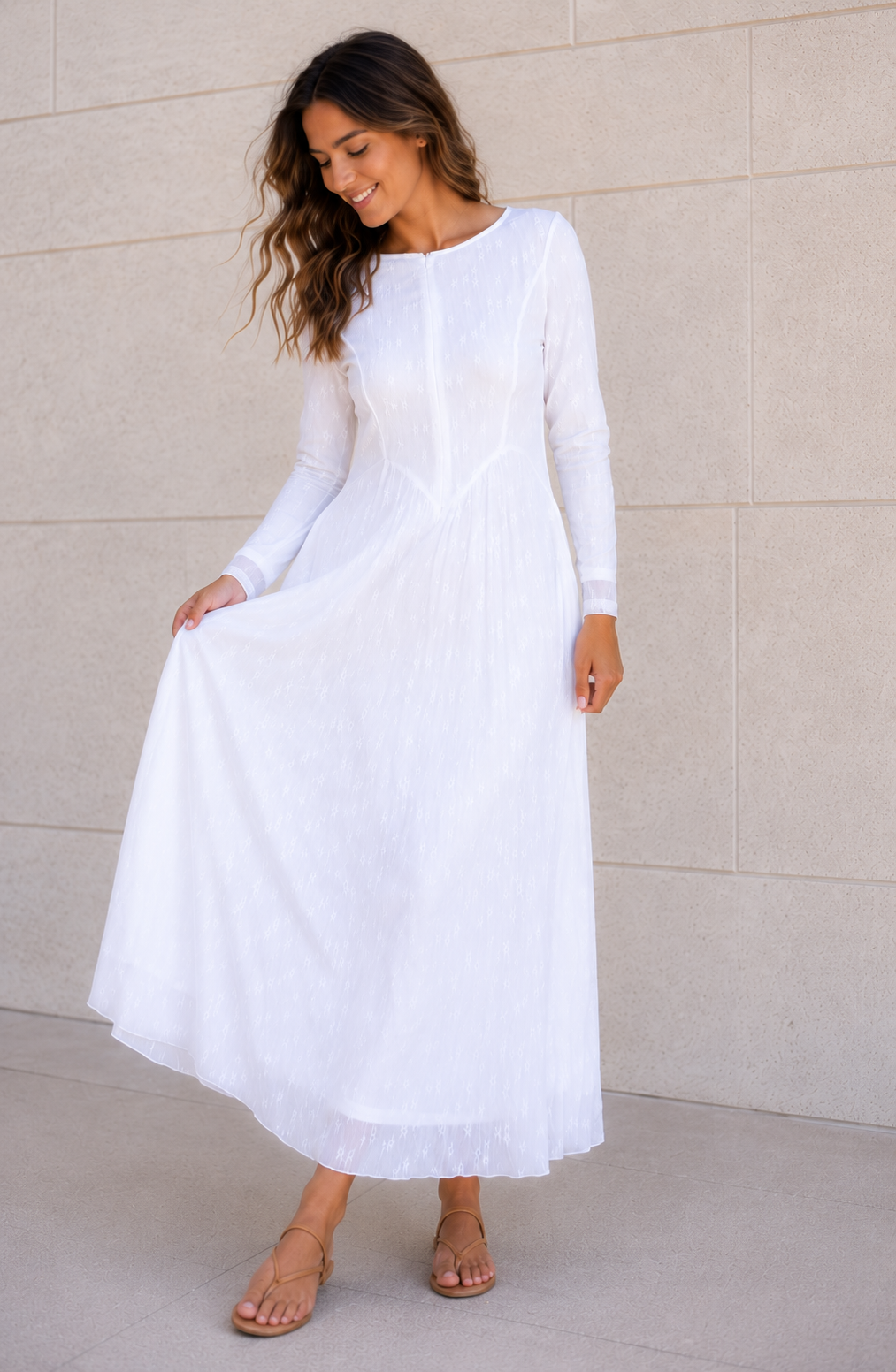 The Feather River | Embroidered LDS Temple Dress