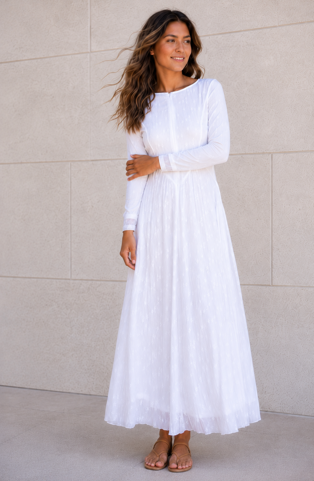 The Feather River | Embroidered LDS Temple Dress