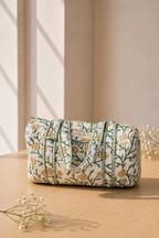 Small Orange Rosevine Quilted Temple Duffel