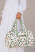 Small Quilted Temple Duffel Bag – Pink Rose