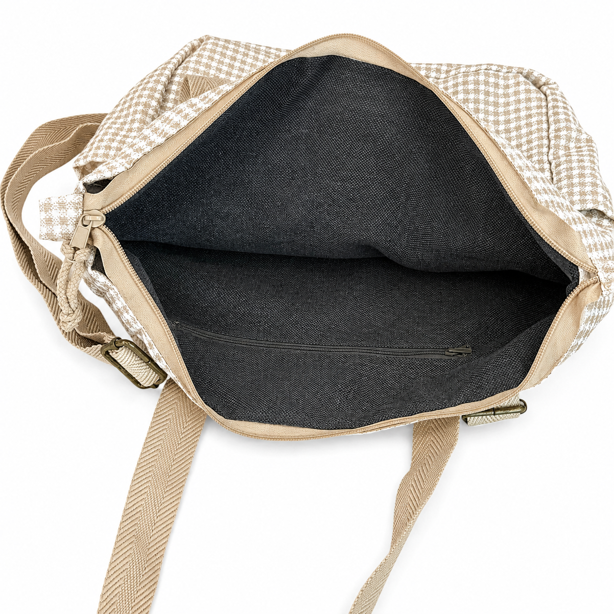 Taupe Woven Check | LDS Temple Backpack