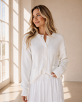 White Knit Pocket Cardigan