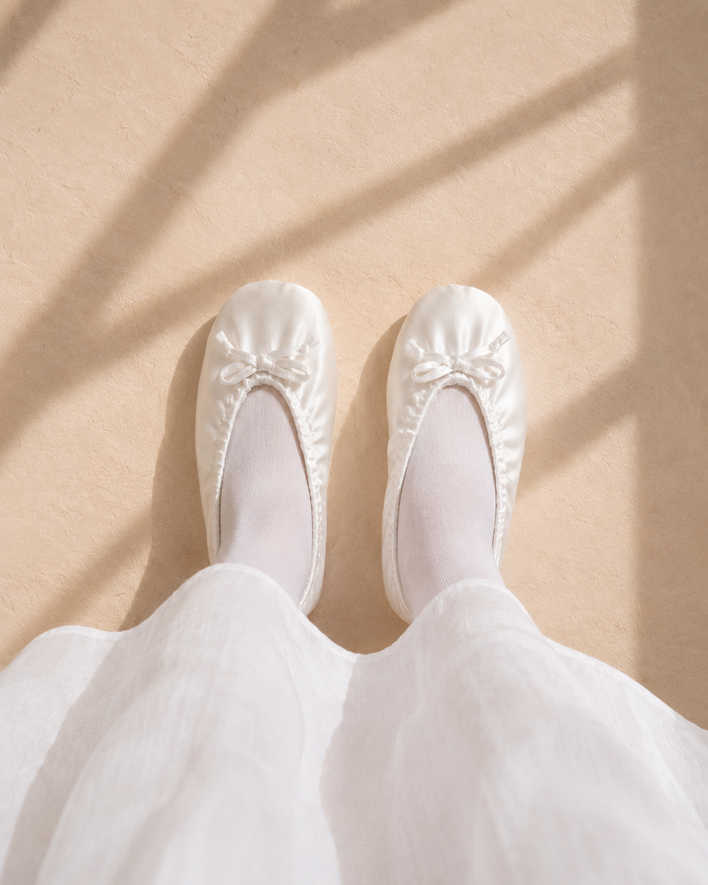 Women's Cushioned LDS Temple Satin Slippers