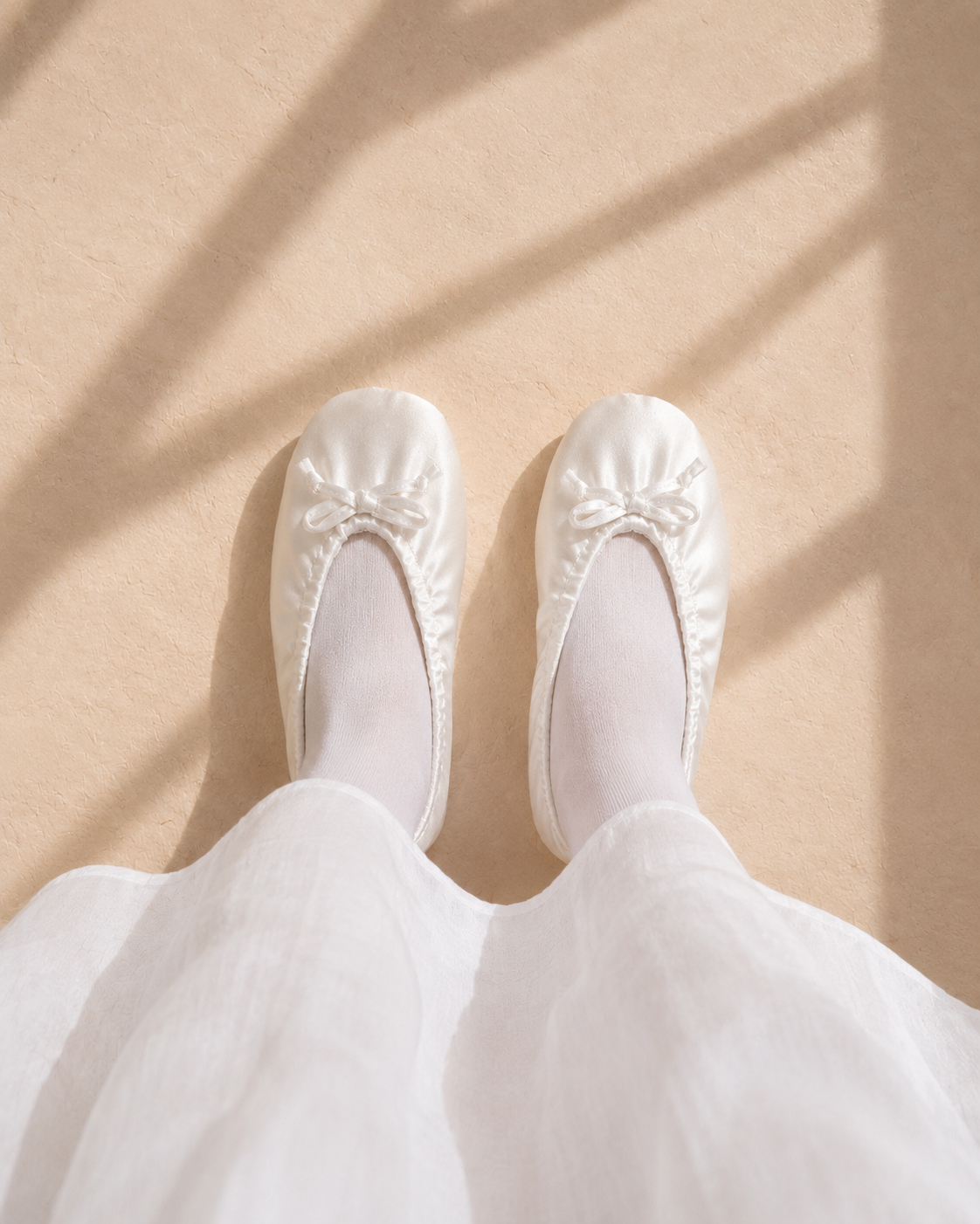Women's Cushioned LDS Temple Satin Slippers