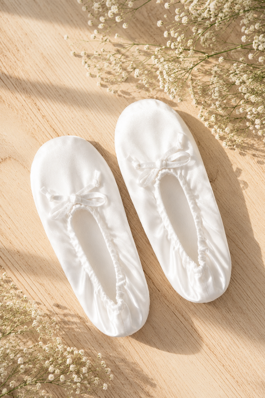 Women's Cushioned LDS Temple Satin Slippers