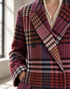 Women's Plaid Faux Wool Double-Breasted Maxi Coat | ZMCI