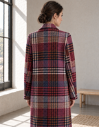 Women's Plaid Faux Wool Double-Breasted Maxi Coat | ZMCI