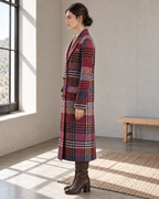 Women's Plaid Faux Wool Double-Breasted Maxi Coat | ZMCI
