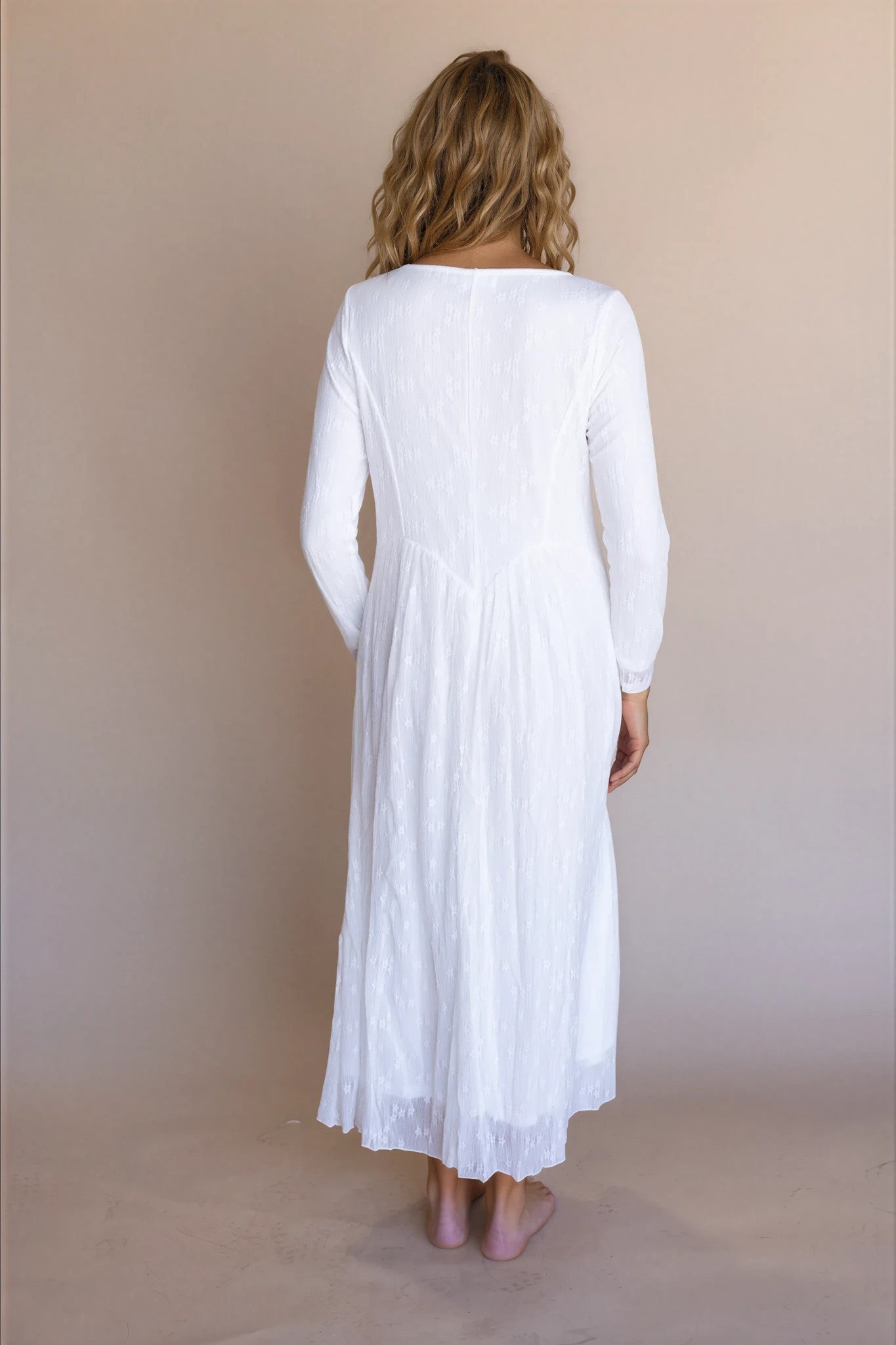 The Feather River LDS temple dress — back of bodice and skirt