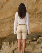 Sand high-rise bermuda shorts with a button fly
