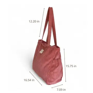 Coral Corduroy Shoulder Bag