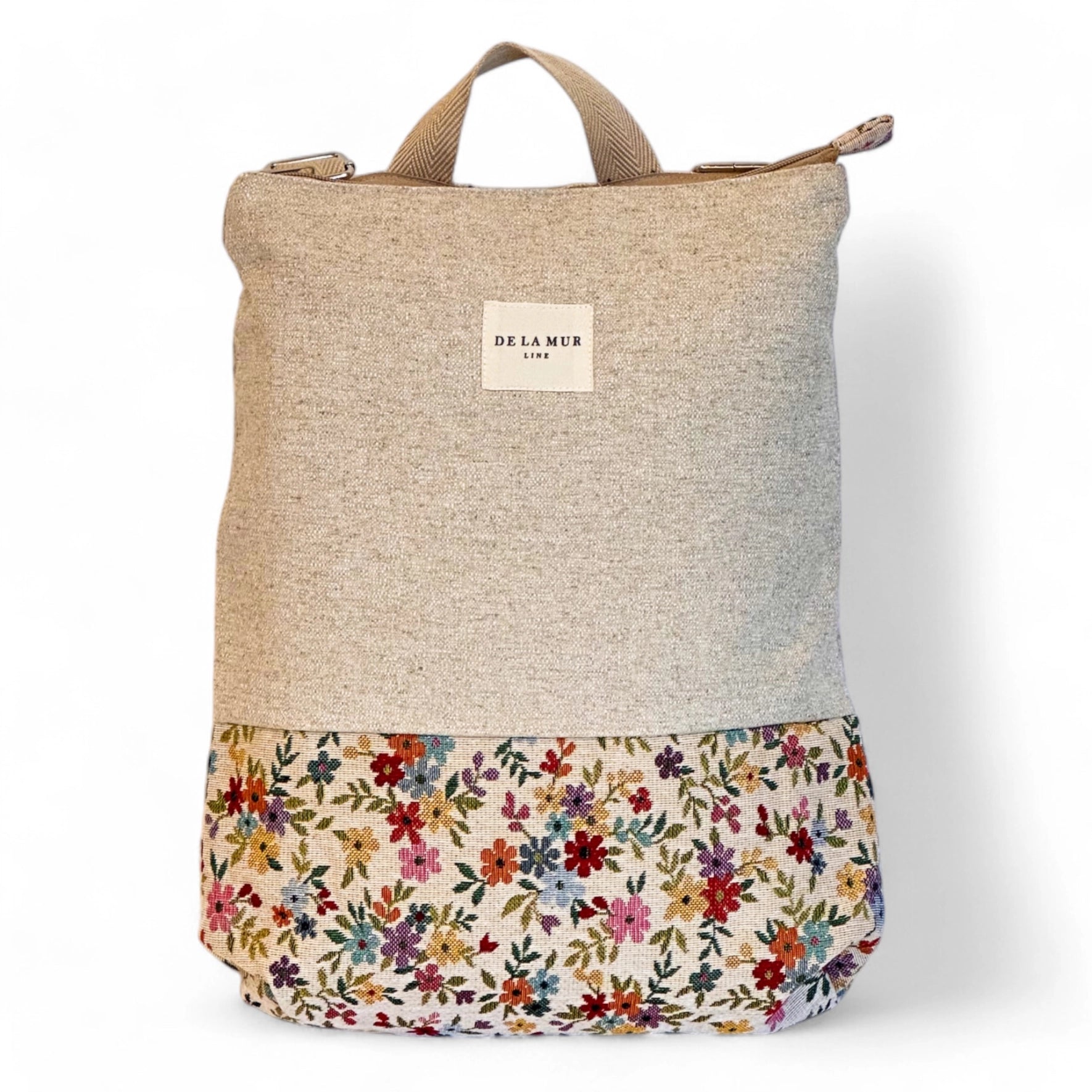 Blume floral-jacquard temple backpack with adjustable straps and zip pocket
