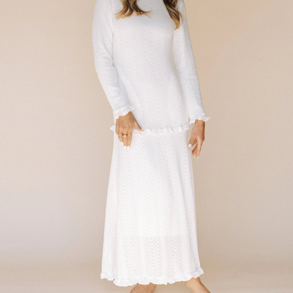 The Winter Quarters LDS temple dress — neckline detail