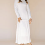 The Winter Quarters LDS temple dress — neckline detail