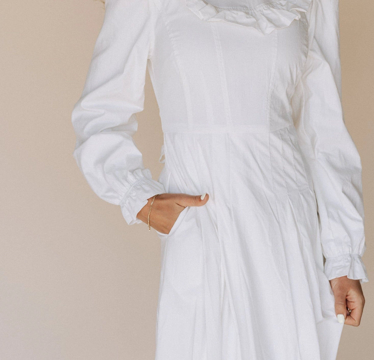 The Nauvoo long-sleeve LDS temple dress by ZMCI