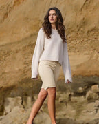 Sand high-rise bermuda shorts with a button fly