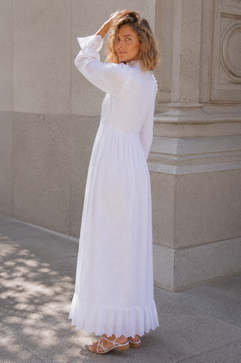 The Logan | Eyelet Ruffle LDS Temple Dress