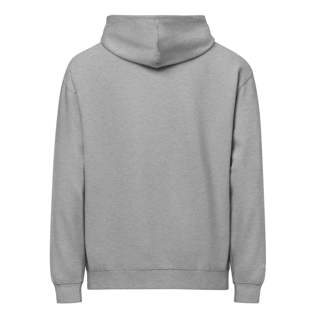 The Isaiah carbon-grey Christian hoodie with a quiet here am I chest mark