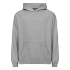 The Isaiah carbon-grey Christian hoodie with a quiet here am I chest mark
