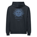 The Nauvoo Sun Christian hoodie with a small Nauvoo sun graphic