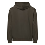 Nephi's Ship earth-toned Christian hoodie for men with a small chest mark