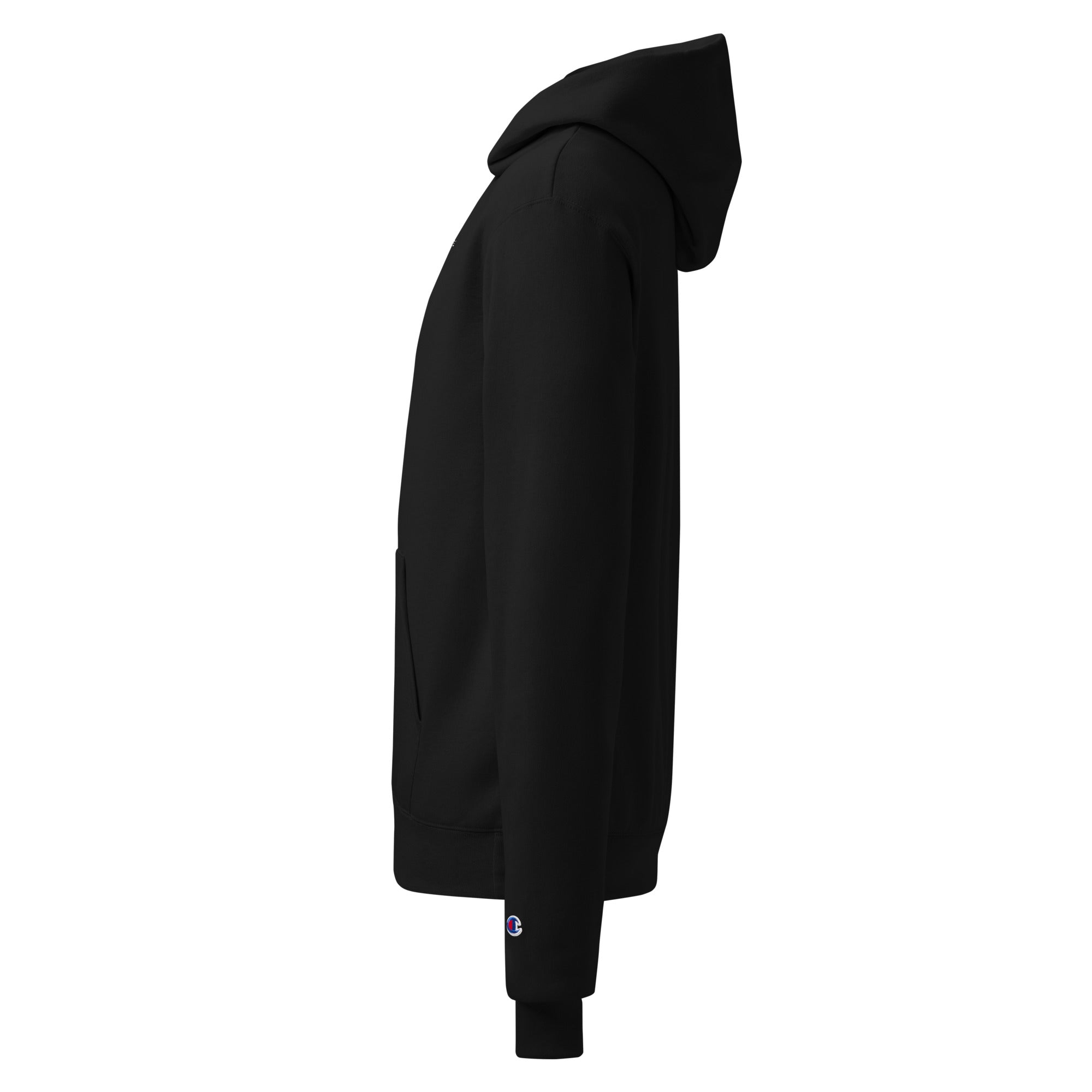 The Elijah black Faith Over Fear hoodie with a quiet faith over fear chest mark