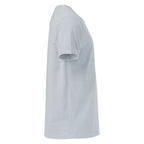 Shalom oversized Christian graphic tee for women with cream chest embroidery