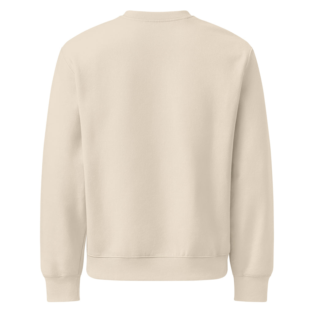 Bethlehem sand heavyweight Christian crewneck with small chest mark and star icon
